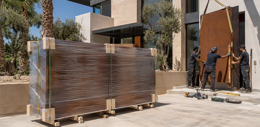 Conditionnement et installation sur chantier d’un ouvrage dans le cadre de la Fabrication acier Corten au Maroc.